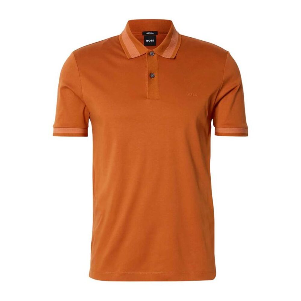 Boss Mens Hbb Phillipson Cotton Short-Sleeved Polo Shirt / Dark Orange